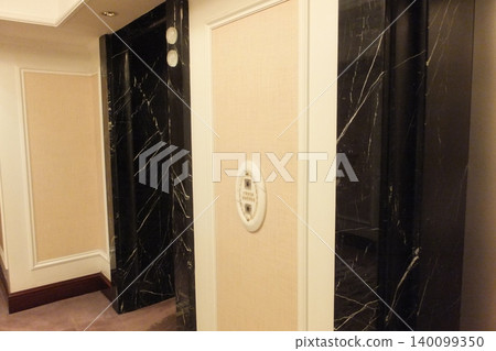 Old apartment door Old apartment door 140099350