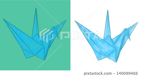 Origami crane illustration material, light blue (transparent background/PNG/JPEG) Origami crane illustration material, light blue (transparent background/PNG/JPEG) 140099488