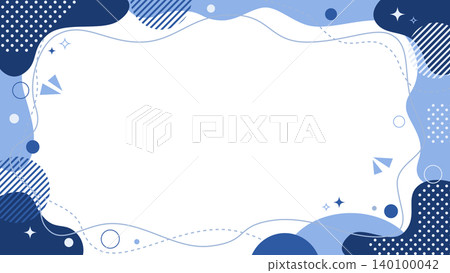 Navy pop geometric frame background abstract design banner material with copy space 140100042