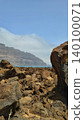 Wide view of Lanzarote desert landscape with volcanic hills and stark island beauty 140100071