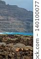 Wide view of Lanzarote desert landscape with volcanic hills and stark island beauty 140100077