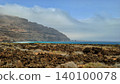 Wide view of Lanzarote desert landscape with volcanic hills and stark island beauty 140100078