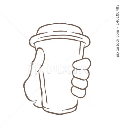 Hand Holding A Takeaway Paper Coffee Cup For A Morning Boost Vector Illustration Hand Holding A Takeaway Paper Coffee Cup For A Morning Boost Vector Illustration 140100495