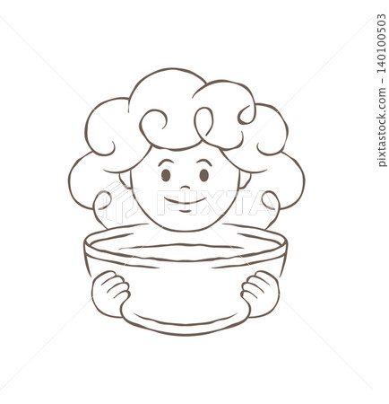 A Cute Sheep Character Mascot With A Blank Banner For Text Vector Illustration A Cute Sheep Character Mascot With A Blank Banner For Text Vector Illustration 140100503