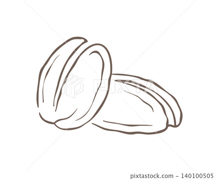 A Simple Composition Of Two Roasted Coffee Beans In A Sketch Vector Illustration 140100505