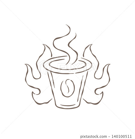 A Takeaway Coffee Cup With Steam And Flames For A Bold Vector Illustration A Takeaway Coffee Cup With Steam And Flames For A Bold Vector Illustration 140100511