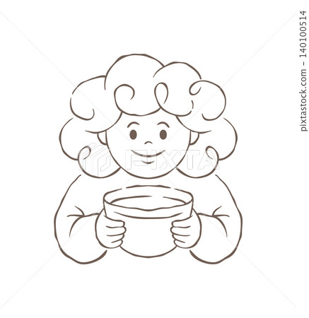 A Cute Cartoon Sheep Character Holding A Warm Coffee Cup Vector Illustration A Cute Cartoon Sheep Character Holding A Warm Coffee Cup Vector Illustration 140100514