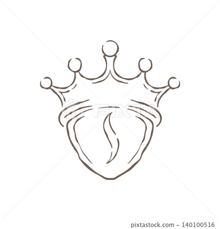 A Royal Coffee Bean Shield Emblem With A Crown Above Vector Illustration A Royal Coffee Bean Shield Emblem With A Crown Above Vector Illustration 140100516
