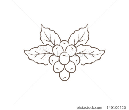 A Botanical Sketch Of A Coffee Plant Branch With Berries Vector Illustration A Botanical Sketch Of A Coffee Plant Branch With Berries Vector Illustration 140100520