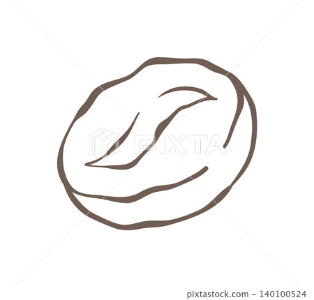A Minimalist Grunge Sketch Of A Single Roasted Coffee Bean Vector Illustration 140100524