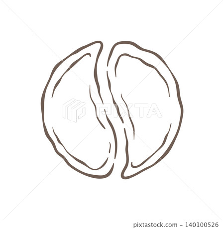 A Conceptual Sketch Of A Coffee Bean Split Into Two Halves Vector Illustration A Conceptual Sketch Of A Coffee Bean Split Into Two Halves Vector Illustration 140100526