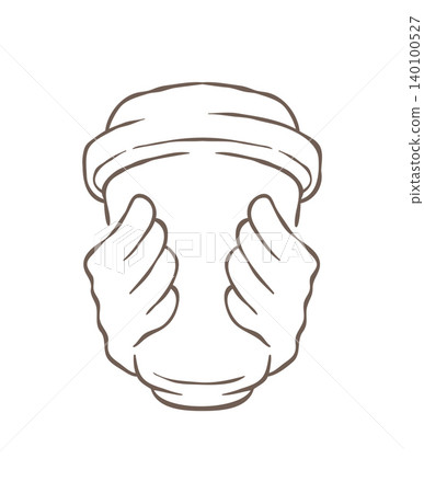 A Cozy Sketch Of Two Hands Holding A Takeaway Coffee Cup Vector Illustration 140100527