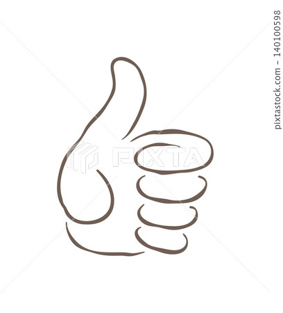 Hand Gesture Thumbs Up For Approval And Like Symbol Doodle Vector Illustration Hand Gesture Thumbs Up For Approval And Like Symbol Doodle Vector Illustration 140100598