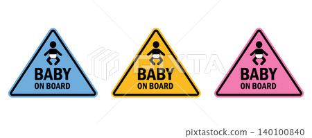 baby on board yellow warning sign isolated vector illustration 140100840