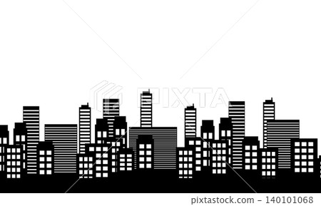 一幅描繪都市景觀的城市建築剪影插圖。 一幅描繪都市景觀的城市建築剪影插圖。 140101068