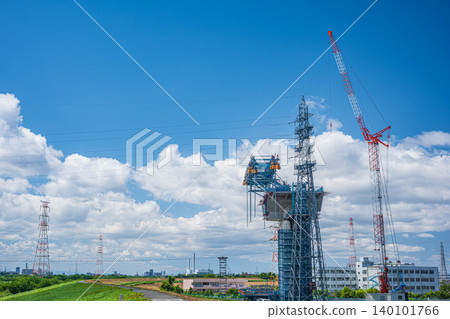 大阪府高槻市建設中的新名神高速公路 大阪府高槻市建設中的新名神高速公路 140101766