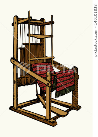 Vector drawing. An old weaving loom Vector drawing. An old weaving loom 140101838