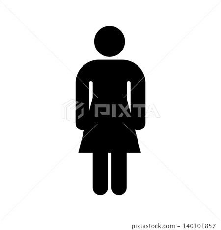 女用單色廁所圖標 女用單色廁所圖標 140101857