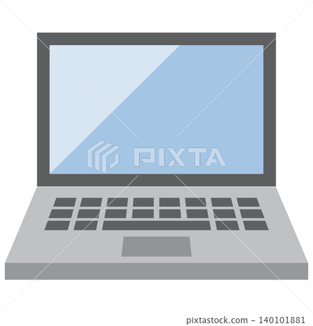 Simple geometric illustration of a laptop computer - Business/technology image material Simple geometric illustration of a laptop computer - Business/technology image material 140101881
