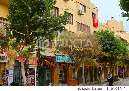 Ramadan scene: Decorations in Old Cairo, Egypt Ramadan scene: Decorations in Old Cairo, Egypt 140101941