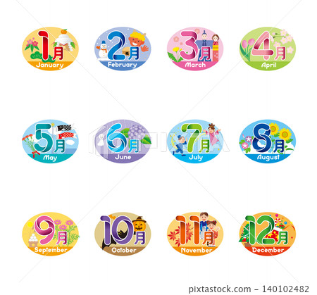 12個月日曆圖示 04 12個月日曆圖示 04 140102482