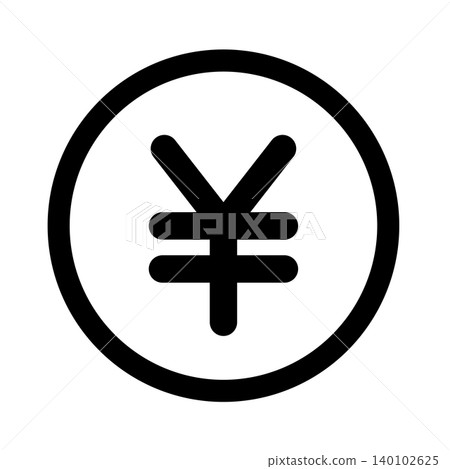 Simple icon illustration of a yen symbol 001 Simple icon illustration of a yen symbol 001 140102625