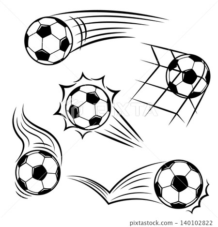 Soccer Goal Icon Collection with Speed and Impact Effects Soccer Goal Icon Collection with Speed and Impact Effects 140102822