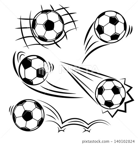 Soccer Goal Icon Collection with Speed and Impact Effects Soccer Goal Icon Collection with Speed and Impact Effects 140102824