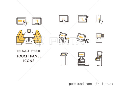 Icon set related to touch panels Icon set related to touch panels 140102985