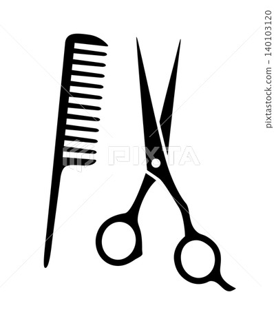 Hair salon black scissors, hair salon comb icon, logo Hair salon black scissors, hair salon comb icon, logo 140103120