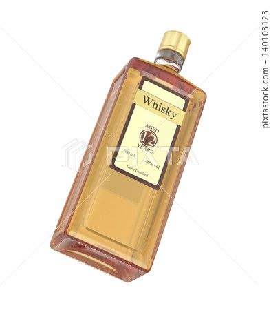 Aged whisky on transparent background 140103123