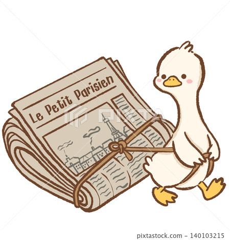 Cute Long Neck Goose Pulling Oversized Paris Newspaper With Eiffel Tower Sketch Through Charming European Street Clipart Illustration Cute Long Neck Goose Pulling Oversized Paris Newspaper With Eiffel Tower Sketch Through Charming European Street Clipart Illustration 140103215