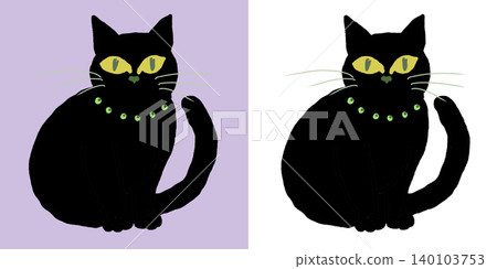 Black cat, hand-drawn cat illustration material (transparent background/PNG/JPEG) Black cat, hand-drawn cat illustration material (transparent background/PNG/JPEG) 140103753