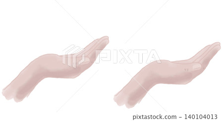 Illustration of one hand facing upwards (transparent background/PNG/JPEG) 140104013