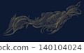 Luxury abstract gold wave pattern with elegant line art, dark background. Japanese and Chinese vector design flowing curves, cloud, water motifs, organic shapes, smooth silk texture 140104024