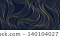 Luxury abstract gold wave pattern with elegant line art, dark background. Japanese and Chinese vector design flowing curves, cloud, water motifs, organic shapes, smooth silk texture 140104027