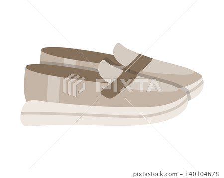 Women s beige versatile moccasins, clip art Women s beige versatile moccasins, clip art 140104678