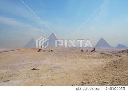 The Great Pyramids of Giza in Cairo Egypt The Great Pyramids of Giza in Cairo Egypt 140104955