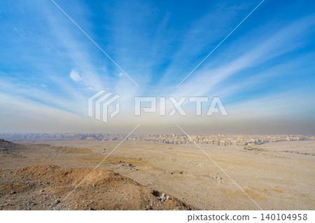 Panoramic View of Cairo Cityscape from Giza Plateau Panoramic View of Cairo Cityscape from Giza Plateau 140104958