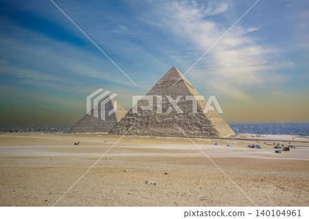 The Great Pyramids of Giza in Cairo Egypt The Great Pyramids of Giza in Cairo Egypt 140104961