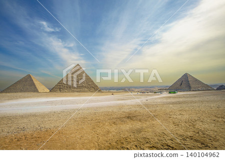 The Great Pyramids of Giza in Cairo Egypt The Great Pyramids of Giza in Cairo Egypt 140104962