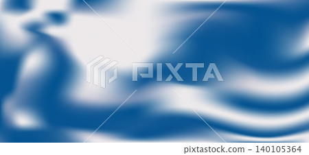 Deep blue gradient with white wavy spots. Dark sky background with blur gradation. Liquid navy soft template for trendy design. Vector abstract tie dye blue gradient for retro backdrop 140105364