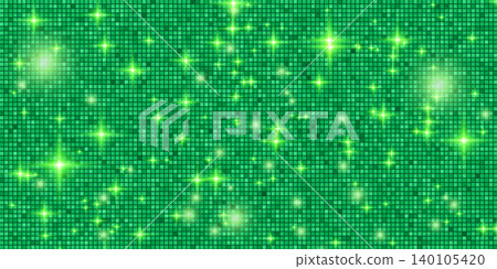 Shine green background with Disco ball glitter and magic sequin texture. Glam dance backdrop with tile mosaic pattern gradient. Vector disco ball with green shimmer and bokeh background Shine green background with Disco ball glitter and magic sequin texture. Glam dance backdrop with tile mosaic pattern gradient. Vector disco ball with green shimmer and bokeh background 140105420