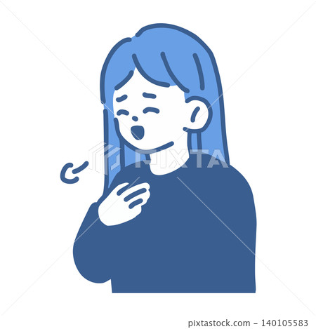 一幅簡單的女性上半身插圖,表情輕鬆微笑。 一幅簡單的女性上半身插圖,表情輕鬆微笑。 140105583
