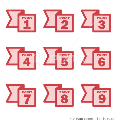 絲帶插圖素材:要點、重要、檢查、注意、警告、數字 絲帶插圖素材:要點、重要、檢查、注意、警告、數字 140105948