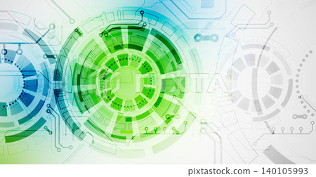 Abstract vector background with dynamic circles and geometric shapes. Technology concept template. Abstract vector background with dynamic circles and geometric shapes. Technology concept template. 140105993