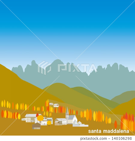 Santa Maddalena, Dolomites, Italy, Autumn Santa Maddalena, Dolomites, Italy, Autumn 140106298