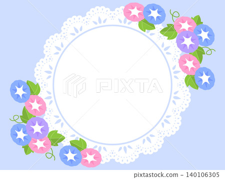 牽牛花和蕾絲背景(橫向) 牽牛花和蕾絲背景(橫向) 140106305