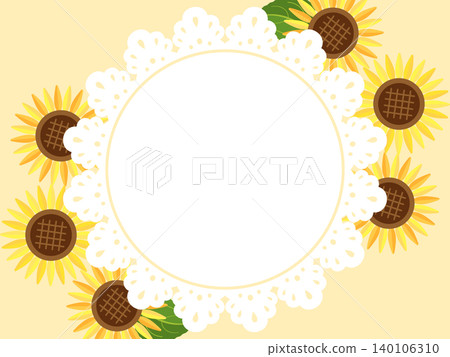 Sunflower and lace background (horizontal orientation) Sunflower and lace background (horizontal orientation) 140106310