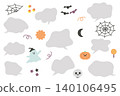 Halloween materials and speech bubble illustration set 140106495